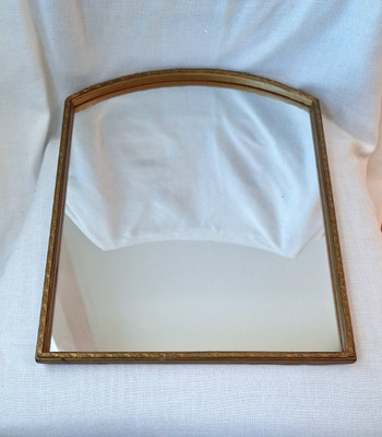 Vtg Gold Arch Wall Mirror w/Thin Wooded Frame 16'' x 12.5  Accent Mirror, Gallery