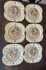 Certified International La Toscana Set 6 Dinner Plates 11"  Fruit Pattern, #34