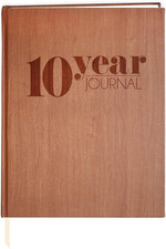 10 Year Journal/Ten Year Diary Log Book/LogBook, Soft Wood Finish - 8'' x 10'' (