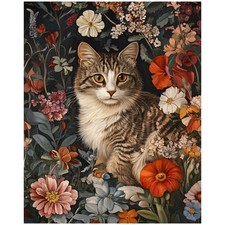 Cat Paint by Numbers Kit for Adults, Cat Paint by Number for Adults, Beginners A