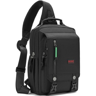 NICGID Sling Bags Chest Shoulder Backpacks, 14.1'' Laptop 14.1 inch, Black 