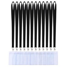 Black Lanyard for ID Badges Anti Lost Holders Cruise 12 Pack