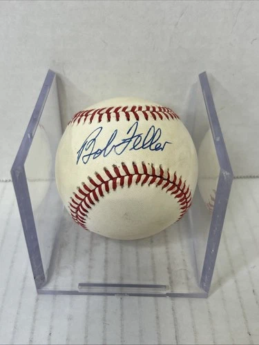 Bob Feller Signed Rawlings American League Baseball Cleveland Indians D3