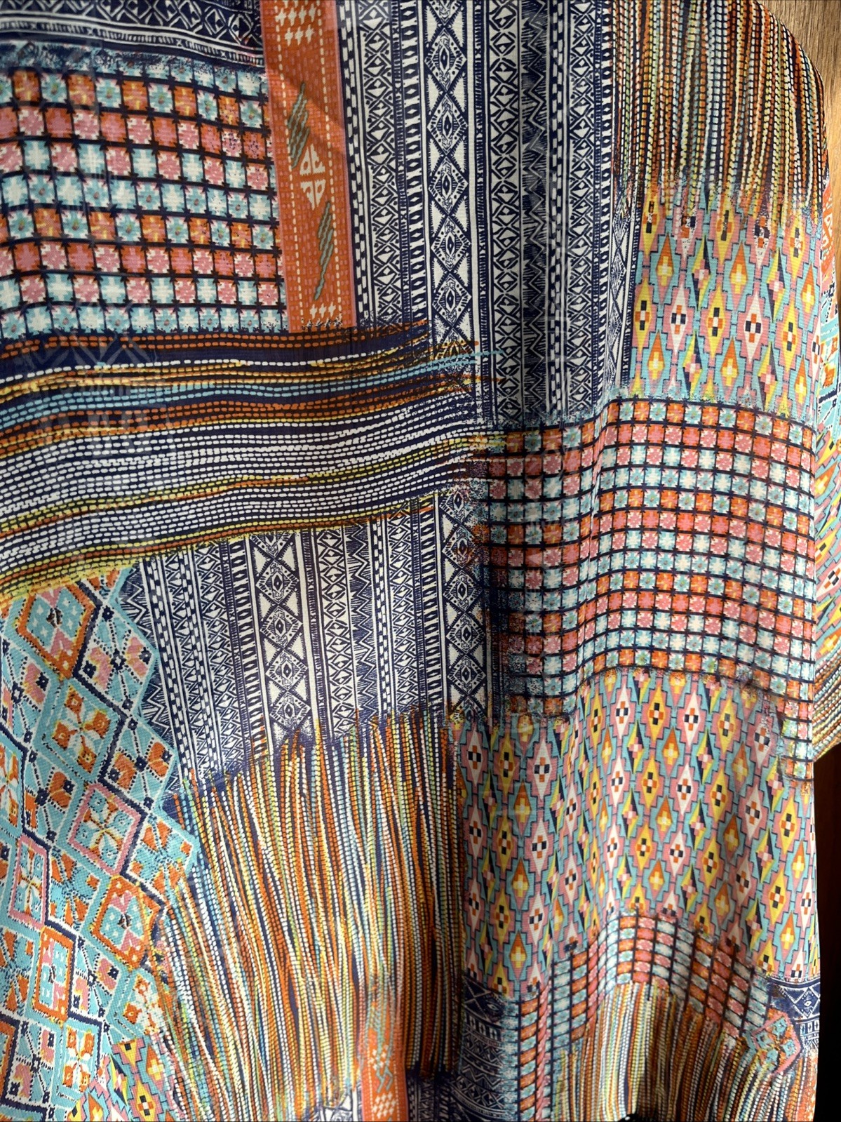 Boho-style Patchwork Open-front Kimono Women’s Me… - image 10