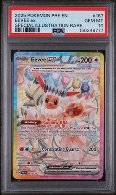 2025 POKEMON PRE EN-PRISMATIC EVOLUTIONS #167 EEVEE EX PSA 10