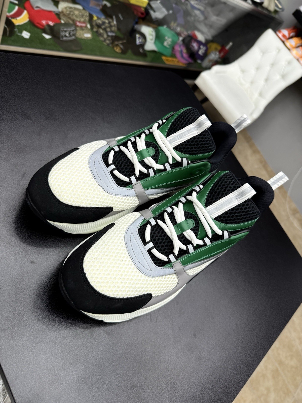 100percent AUTHENTIC Dior B22 Green Silver White Sneaker Size 47 / 14 US 🔥🧼 image 6
