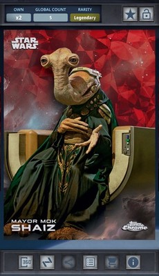 Mayor Mok Shaiz Red 5cc Legendary Star Wars Card Trader Chrome Sapphire
