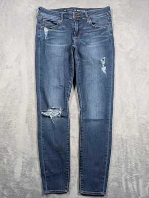 Articles of Society Jeans Womens Size 28 Distressed Denim Skinny Stretch Preppy