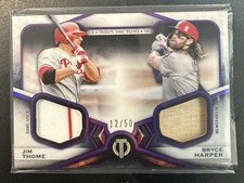2021 Topps Tribute Bryce Harper/Jim Thome Dual Relic /50 #DR2-TH Phillies