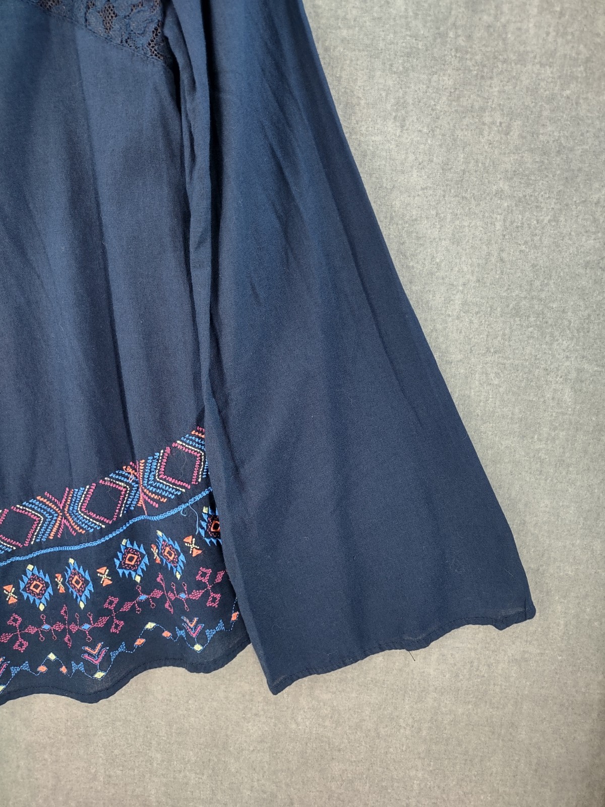 Rock Roll Cowgirl Top Small Blue Embroidered Lace… - image 13