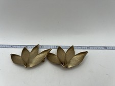 Vintage Lady Ellen Gold Tone Leaf Hair Clips Pair MCM 1950s 1960s Barrettes