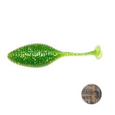 HIDEUP Stagger Wide 2.7 Soft Bait Worm Chartreuse Green Gold Flake #111 Lure