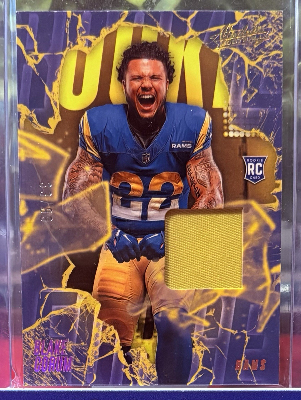 2024 Panini Absolute Blake Corum RC Rookie Force Patch Gold 22/99 #RF-BCM