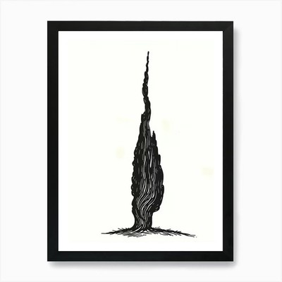 Cypress Tree Art Print Framed Wall Art Poster Canvas Print Picture