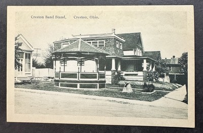 Creston OH Band Stand NOS Antique Community Festival Gazebo Photo Postcard