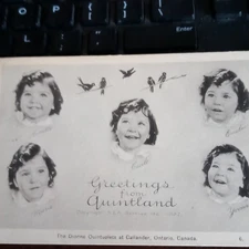 1938 Post Card Greetings From The Quints From Quintland