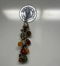 Multicolor Beaded Dangle Charm Key Chain Metal Glass Women s Accessory