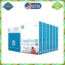 HP Multipurpose Printer Paper 20lb 8.5x11 White 2400 Sheets 6 Ream Case