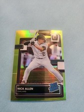 NICK ALLEN 2022 PANINI DONRUSS OPTIC  RATED ROOKIE  #172 GREEN  PARALLEL  A'S