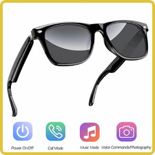 Bluetooth Smart Glasses with Speakers Eyewear Music translator Headphones Black