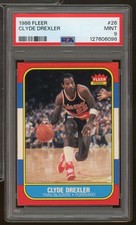 Clyde Drexler Rookie Card 1986-87 Fleer #26 PSA 9
