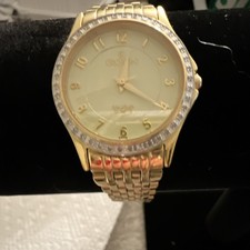 Croton Women  s Wristwatch Diamond Accent Gold Metal Bracelet Quartz Analog