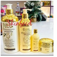 4pcs Easy Glow Gold Shower Gel, Body Lotion, Serum  Face Cream  