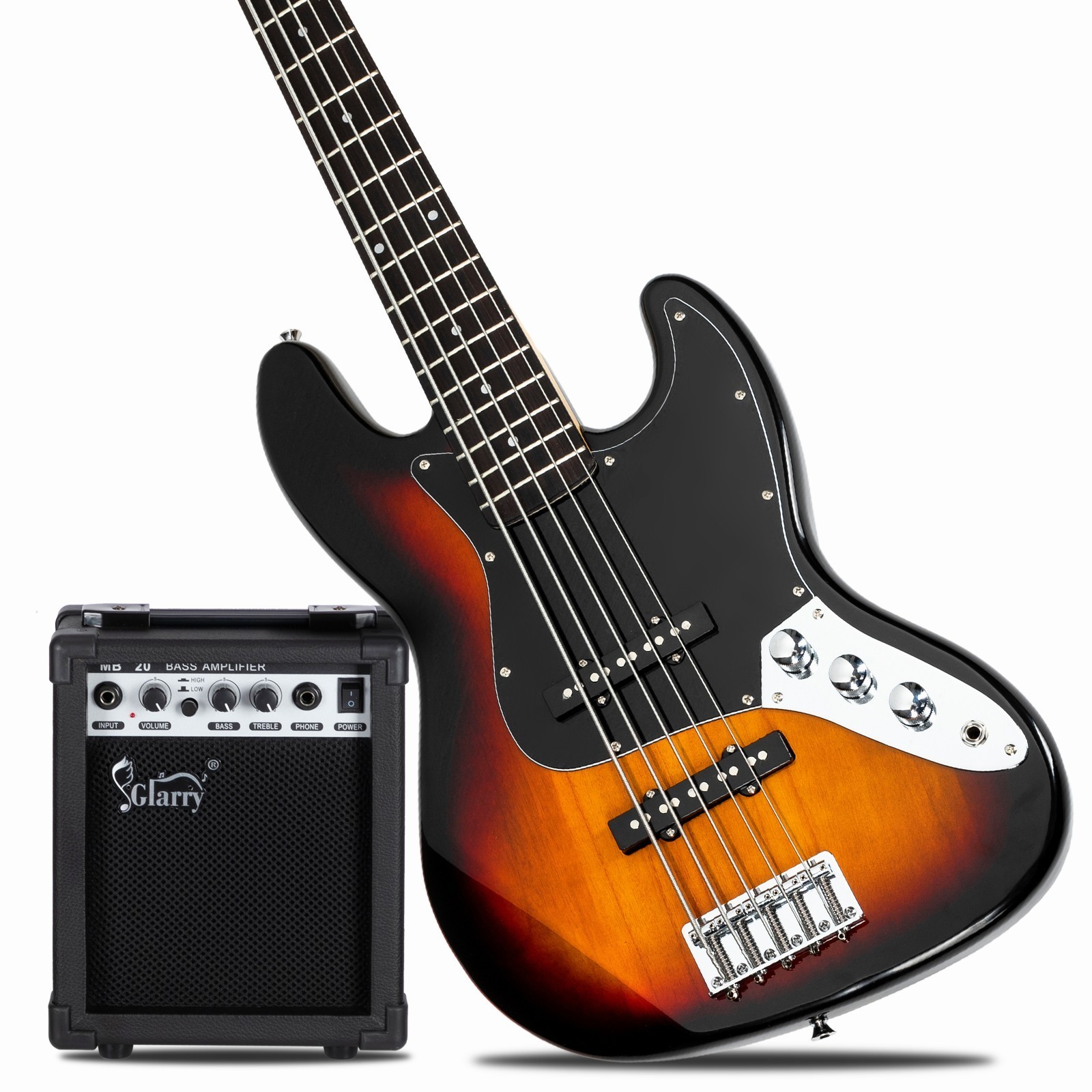 ⛄FREE SHIPPING!⛄ AMP! 5 String J Style Electric Bass Guitar Case/Bag!