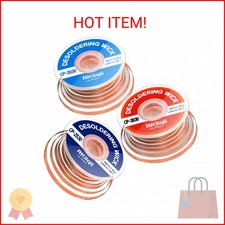 Rkiiqii 3pcs Solder Wick Braid with Flux, Upgrade Desoldering Wick (0.08/0.1/0.1