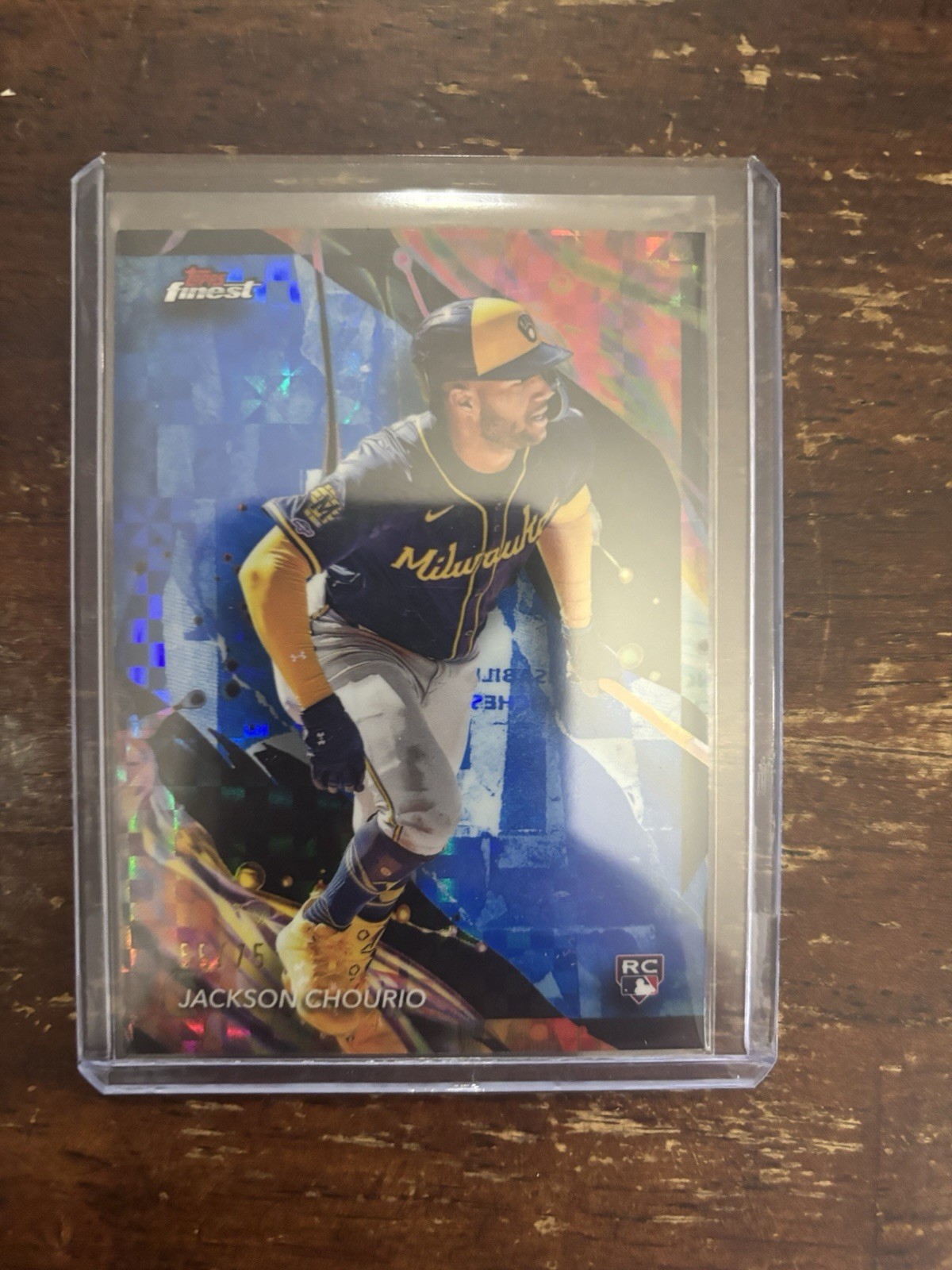 2024 Topps Finest - Uncommon Jackson Chourio #159 Blue Refractor /150 (RC)
