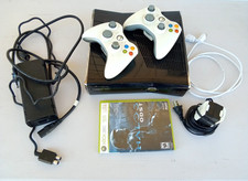 XBOX 360 Black Console with 2 Controllers + C...