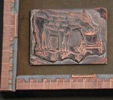 PFERD  Rahmen Galvano Druckstock Klischee Druckplatte Drucken Stempel Gaul