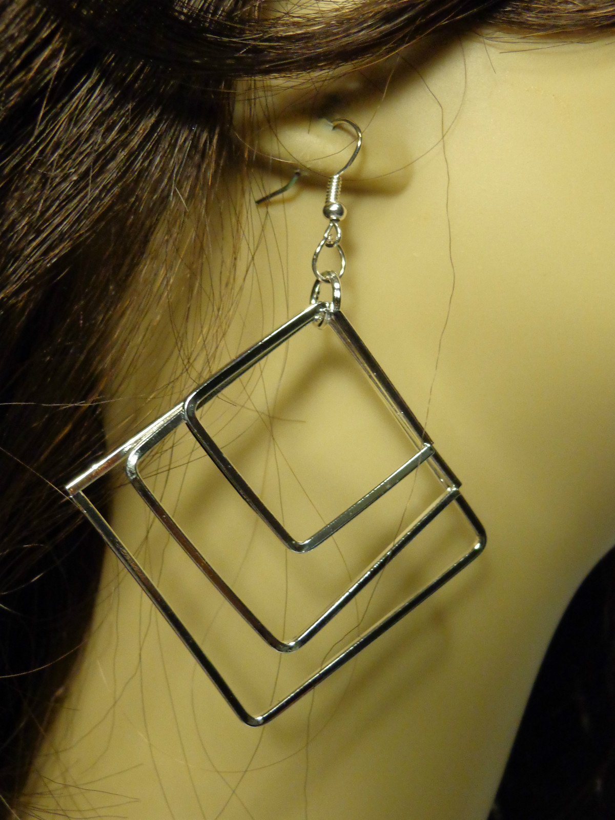 Triple Square Link Drop Earring main image 0