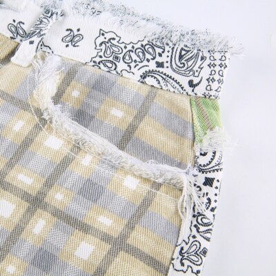 90s Patchwork Checkered Pants Hippie Stitch Graphic Checkerboard