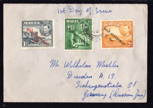 SG43 MALTA Cover to Germany with philatelic franking