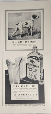 1941 Fleischmanns gin Vintage Ad in a class by himself