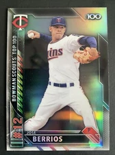 2016 Bowman Chrome Bowman Scouts Top 100  Jose Berrios #BTP12 Refractor Twins