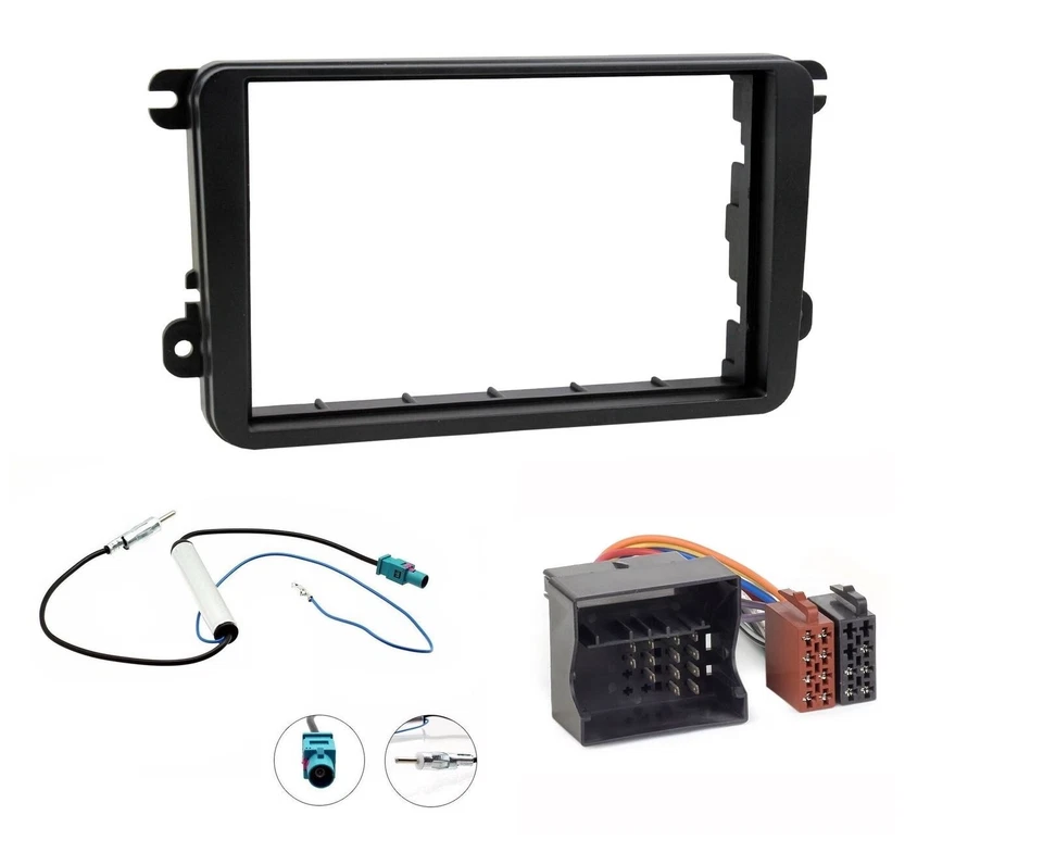 MOTOR GUARD Double Din CD Stereo Fitting Kit Wiring Adaptor Fascia Panel For Vw Golf Mk5 Mkv