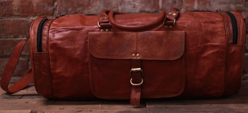 Sac de voyage polochon rétro marron vintage en cuir de chèvre véritable pour homme 25 – acheter aux petits prix dans la boutique en ligne