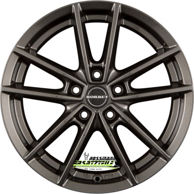 4x Borbet W mistral anthracite glossy 6x15 ET43 - LK5/114.3 ML72.5 Felge Alu