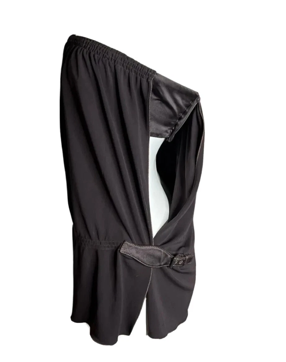 GUCCI 100 % AUTHENTIQUE NOUVEAU CHEMISIER TUBE NOIR CÔTÉS OUVERTS AVEC BOUCLE