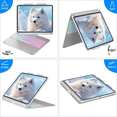 Keyboard+Touchpad Case for iPad Air 13 M2 2024/Pro 12.9''6 5 4 3 gen Rose Gold