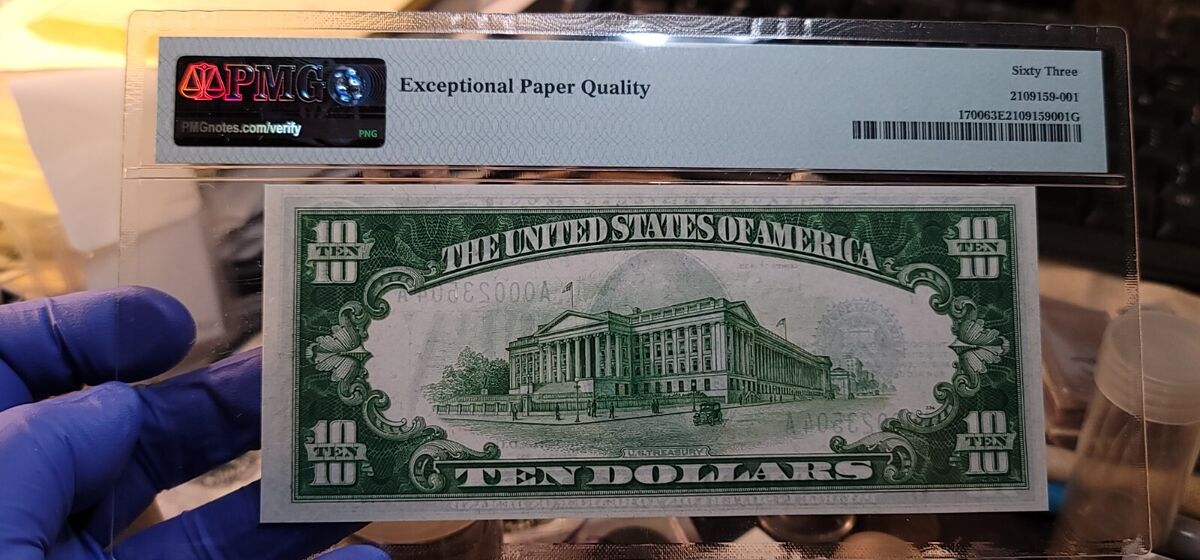 超特価激安 Certificate Silver 1933 $10 Fr.1700 PMG Uncirculated Choice 世界