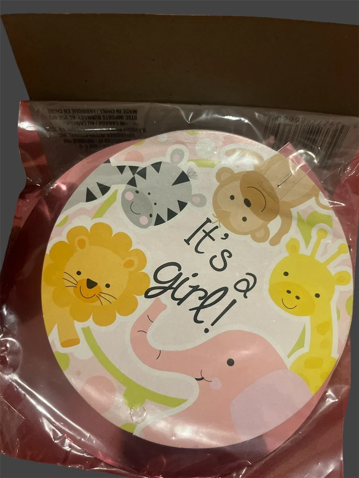 Новый в упаковке розовый ребенка душа декор - это девочка 7 футов гирлянда розовый блоки - Изображение 2 из 4