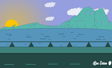 Landscape road sun Custom Gaming Mat Desk