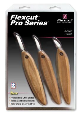 FLEXCUT Pro Series Wood Carving Tools - USA-Made Knife Set - 3-Pack Kit with ...