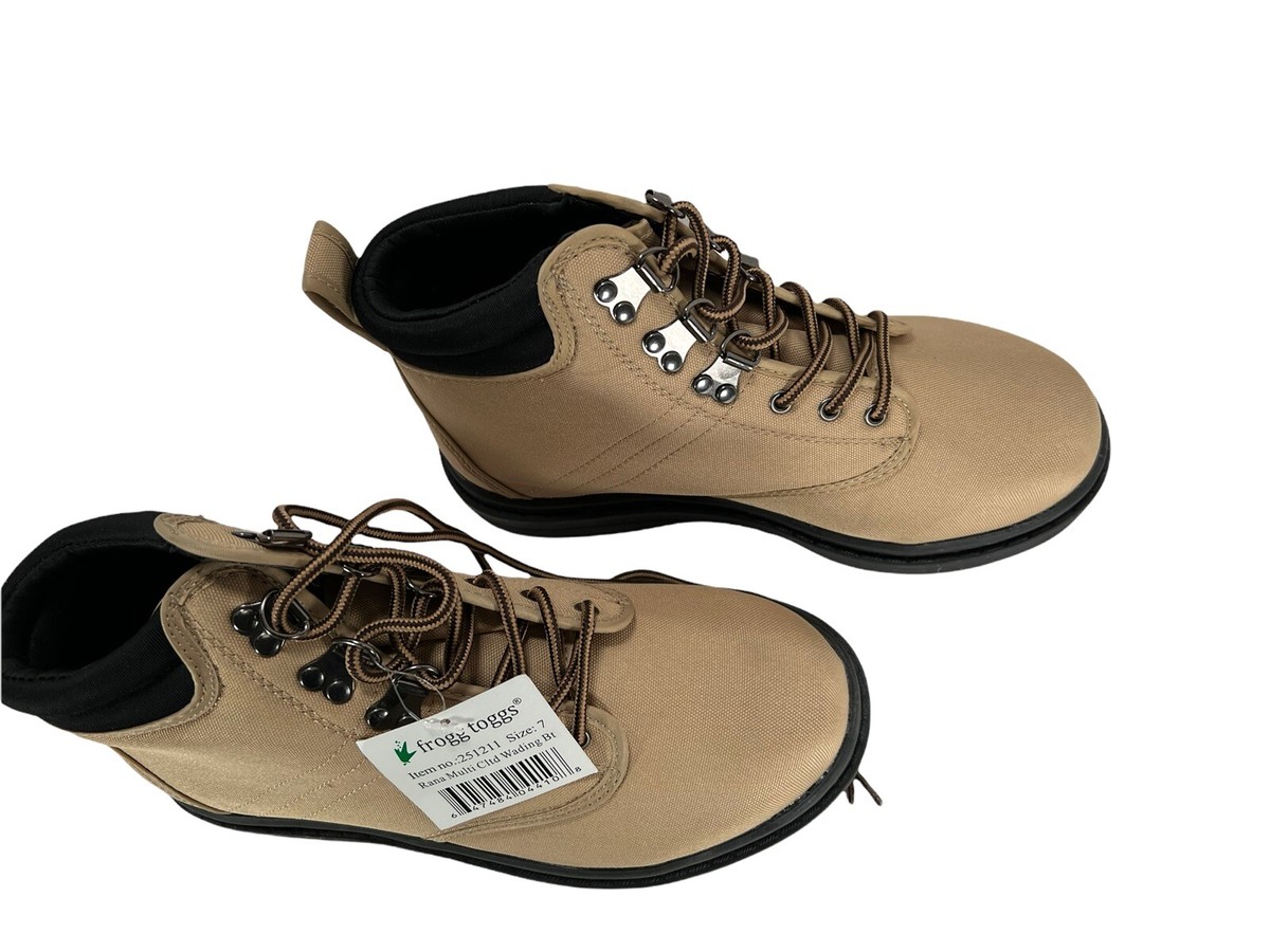 Frogg Toggs Rana Multi-Cleated Wading Shoe NIB Khaki /Black SIZE