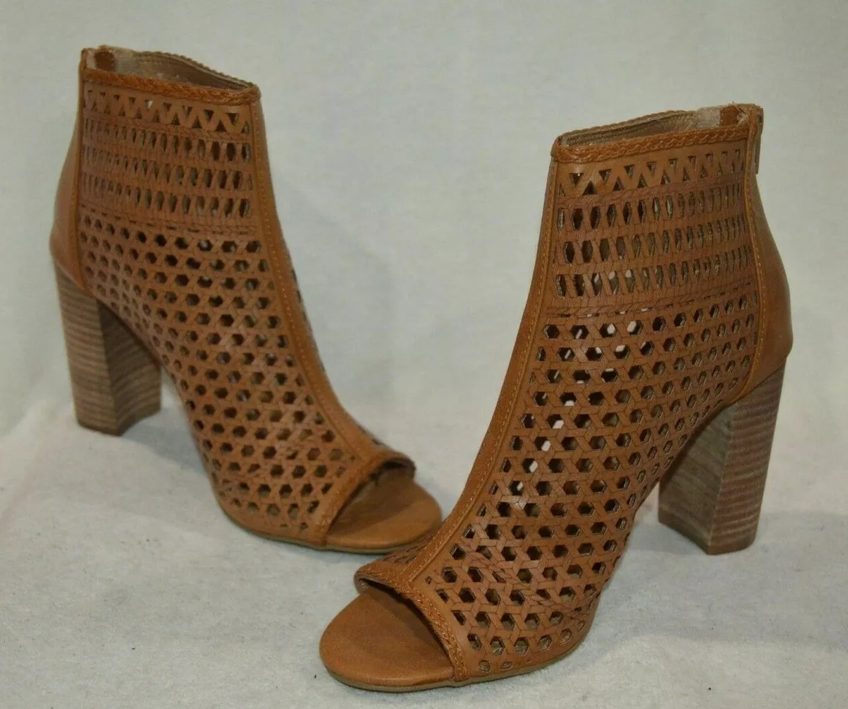 Report Women s Wendie Dark Tan Cutout Peep Toe High Heels Size 6.5 8.5 NWB