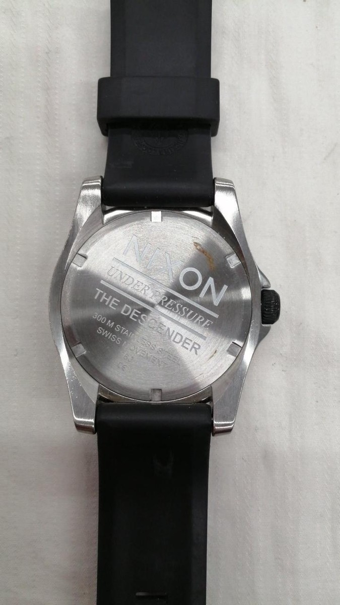 Nixon Silver Blackk/The Descender Quartz Watch free shipping