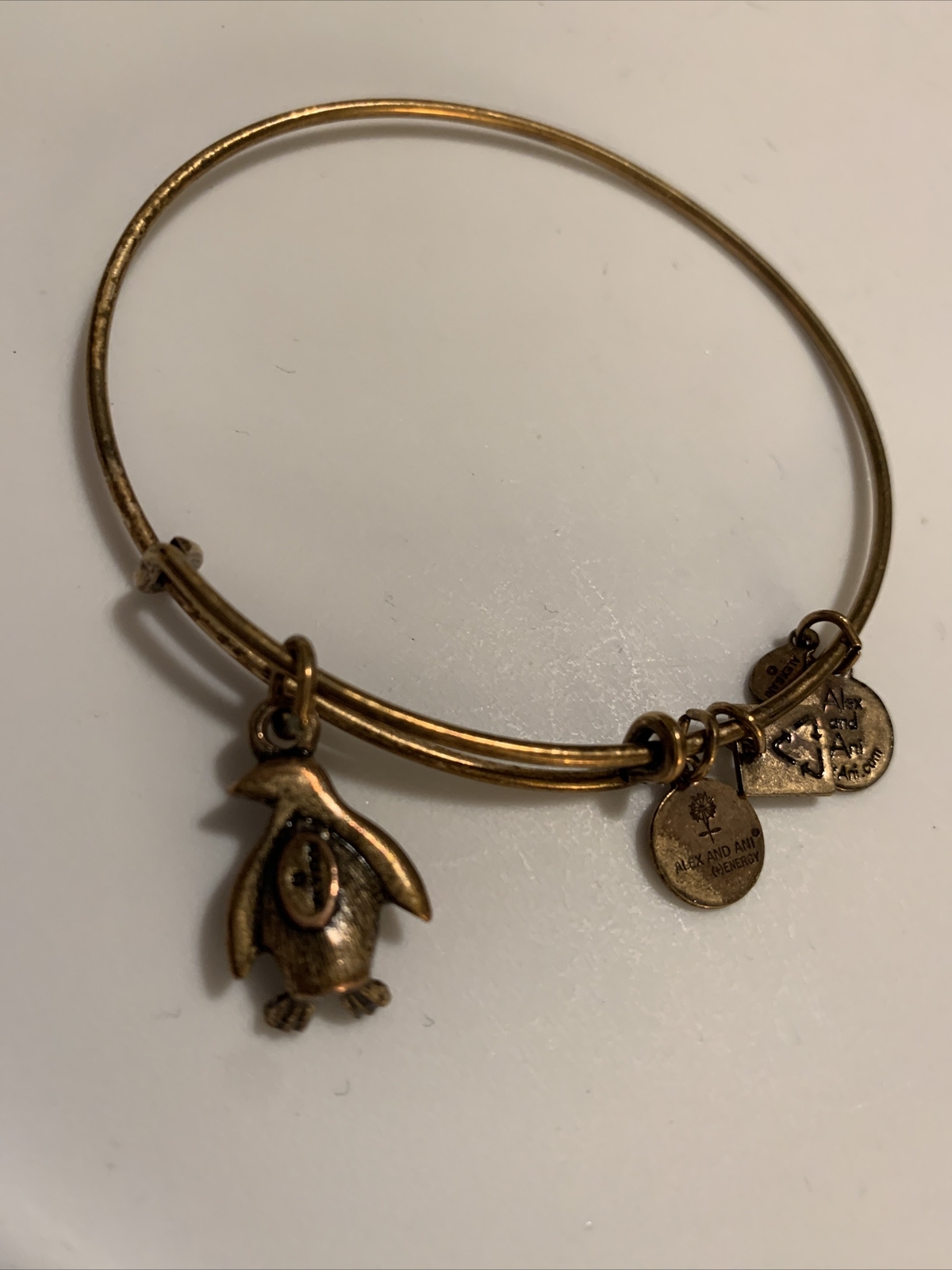 Alex And Ani Penguin Bangle Bracelet With Charm in Ra… Gem